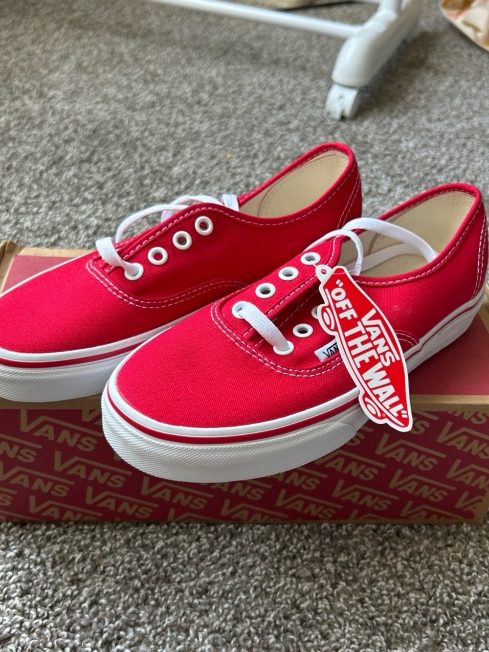 Vans Red Low Top Canvas Sneakers